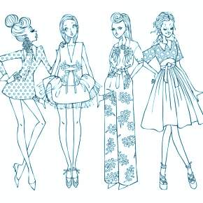 Раскраска Модницы Раскраска Модницы