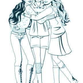 Раскраска Модницы Раскраска Модницы