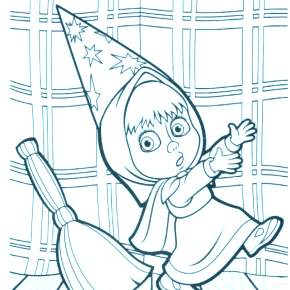 Раскраска Маша и Медведь