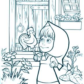 Раскраска Маша и Медведь