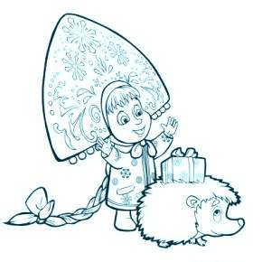 Раскраска Маша и Медведь