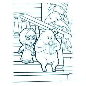 Раскраска Маша и Медведь