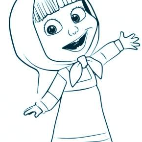 Раскраска Маша и Медведь