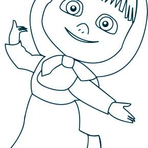 Раскраска Маша и Медведь