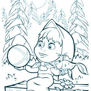 Раскраска Маша и Медведь