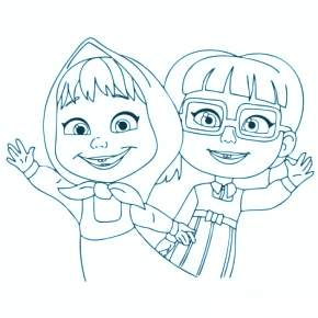 Раскраска Маша и Медведь