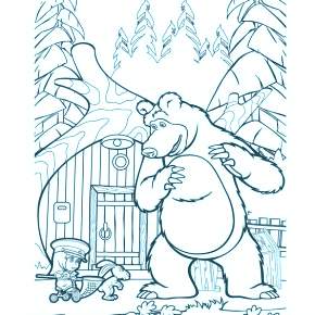 Раскраска Маша и Медведь