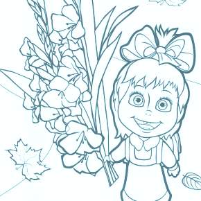 Раскраска Маша и Медведь