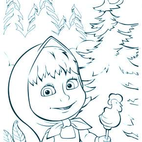 Раскраска Маша и Медведь