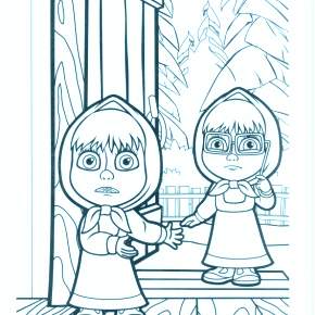 Раскраска Маша и Медведь