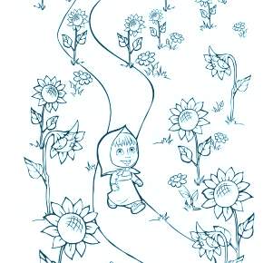 Раскраска Маша и Медведь