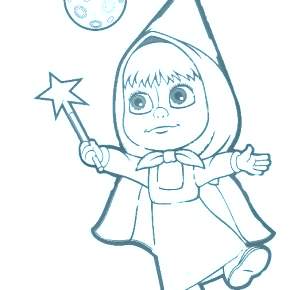 Раскраска Маша и Медведь