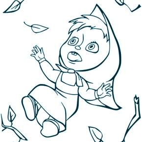 Раскраска Маша и Медведь