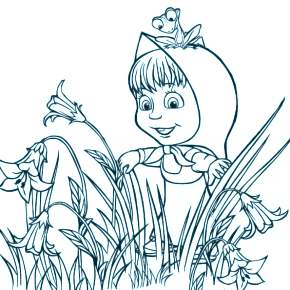 Раскраска Маша и Медведь