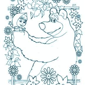 Раскраска Маша и Медведь