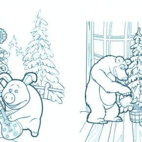 Раскраска Маша и Медведь