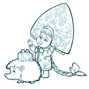 Раскраска Маша и Медведь