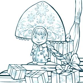 Раскраска Маша и Медведь