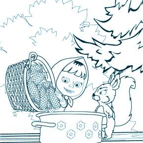 Раскраска Маша и Медведь