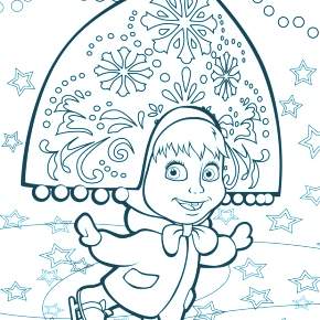 Раскраска Маша и Медведь