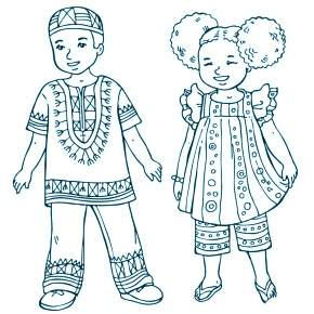 Раскраска Национальные костюмы Раскраска Национальные костюмы
