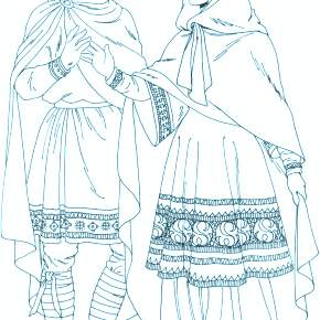 Раскраска Национальные костюмы Раскраска Национальные костюмы