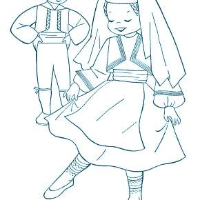 Раскраска Национальные костюмы Раскраска Национальные костюмы