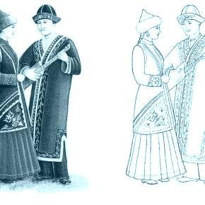 Раскраска Национальные костюмы Раскраска Национальные костюмы