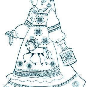 Раскраска Национальные костюмы Раскраска Национальные костюмы