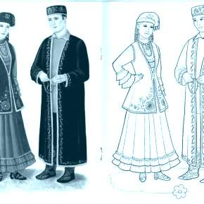 Раскраска Национальные костюмы Раскраска Национальные костюмы