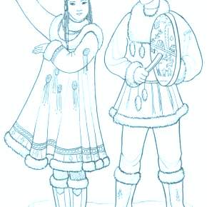 Раскраска Национальные костюмы Раскраска Национальные костюмы