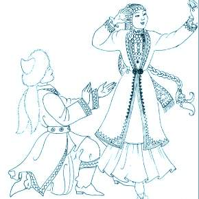 Раскраска Национальные костюмы Раскраска Национальные костюмы