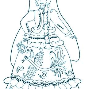 Раскраска Национальные костюмы Раскраска Национальные костюмы