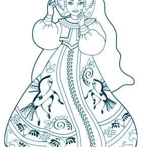 Раскраска Национальные костюмы Раскраска Национальные костюмы