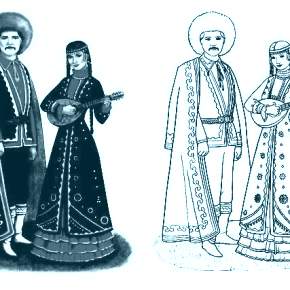 Раскраска Национальные костюмы Раскраска Национальные костюмы