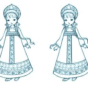 Раскраска Национальные костюмы Раскраска Национальные костюмы