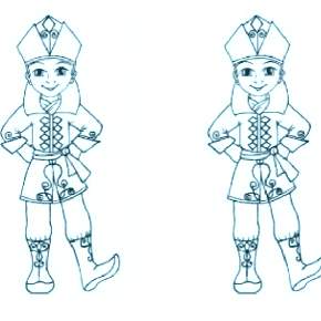 Раскраска Национальные костюмы Раскраска Национальные костюмы