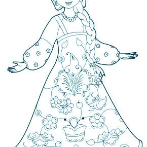 Раскраска Национальные костюмы Раскраска Национальные костюмы