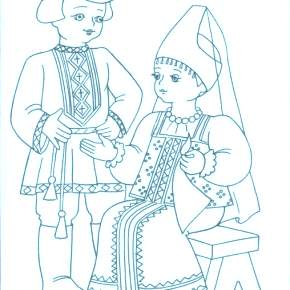 Раскраска Национальные костюмы Раскраска Национальные костюмы