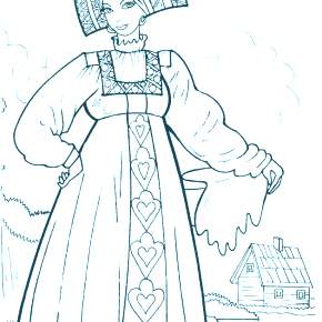 Раскраска Национальные костюмы Раскраска Национальные костюмы