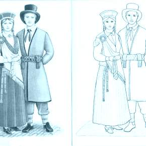 Раскраска Национальные костюмы Раскраска Национальные костюмы