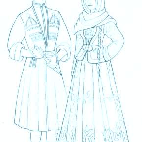 Раскраска Национальные костюмы Раскраска Национальные костюмы