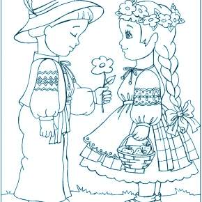 Раскраска Национальные костюмы Раскраска Национальные костюмы