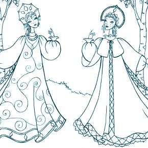 Раскраска Национальные костюмы Раскраска Национальные костюмы