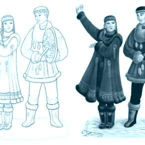 Раскраска Национальные костюмы Раскраска Национальные костюмы