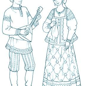 Раскраска Национальные костюмы Раскраска Национальные костюмы