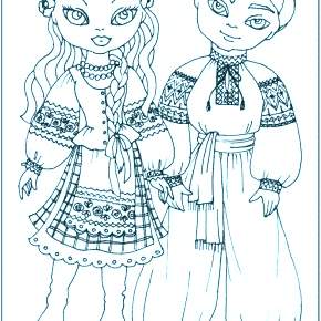 Раскраска Национальные костюмы Раскраска Национальные костюмы
